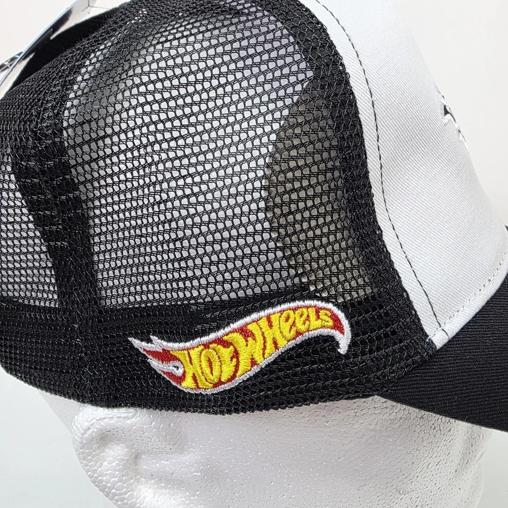 Hot‎ Wheels Snapback Hat Cap Black, White Hot Wheels Logo Kids Adults Unisex